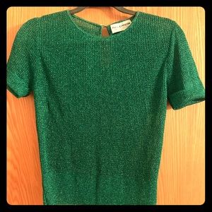 Vintage metallic green Pierre Cardin top (small)